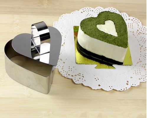RK Bakeware China Foodservice NSF Stampo per anello per mousse a forma di cuore in acciaio inossidabile Stampo per torta di formaggio Lamy