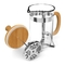 Macchina da caffè portatile con struttura in acciaio inossidabile, pressa per caffè in vetro borosilicato, pressa francese in bambù con manico in bambù