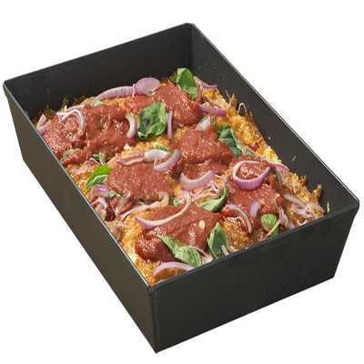 RK Bakeware China Foodservice Padelle per pizza Detroit in alluminio con rivestimento duro