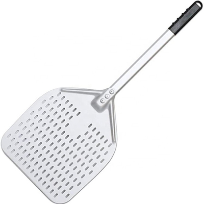 Pala per pizza in alluminio anodizzato duro da 66 cm Pala per pizza perforata in allumina argento da 12 pollici