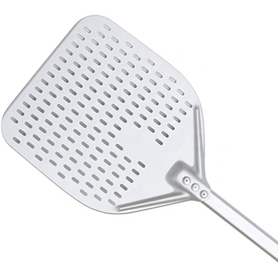Pala per pizza in alluminio anodizzato duro da 66 cm Pala per pizza perforata in allumina argento da 12 pollici