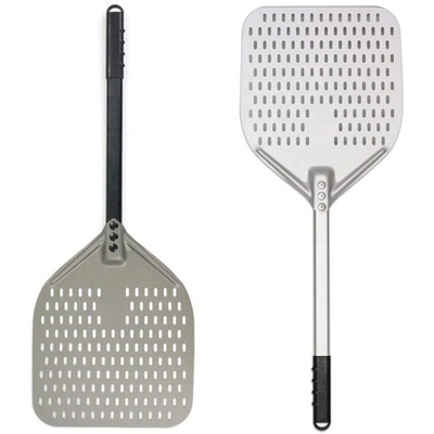 Pala per pizza in alluminio anodizzato duro da 66 cm Pala per pizza perforata in allumina argento da 12 pollici