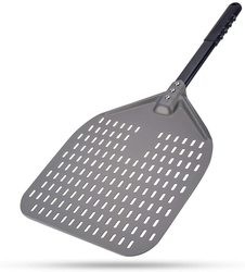 Pala per pizza in alluminio anodizzato duro da 66 cm Pala per pizza perforata in allumina argento da 12 pollici