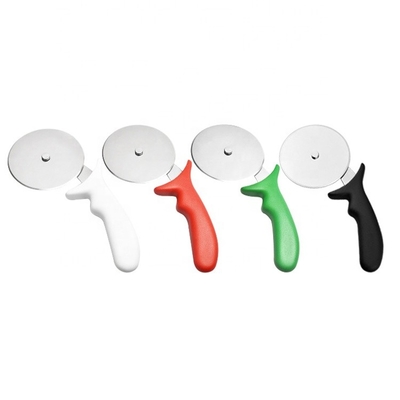Taglierina per pizza in acciaio inossidabile 430 da 10 cm con taglierina in plastica rotonda con manico in PP