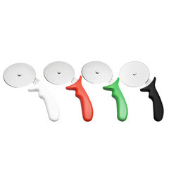 Taglierina per pizza in acciaio inossidabile 430 da 10 cm con taglierina in plastica rotonda con manico in PP