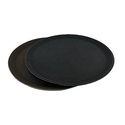 Vassoio in plastica rotondo antiscivolo commerciale Grandi piatti in plastica riciclata Vassoio da portata in gomma per bar