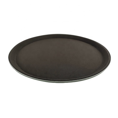 Vassoio in plastica rotondo antiscivolo commerciale Grandi piatti in plastica riciclata Vassoio da portata in gomma per bar