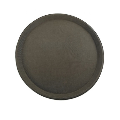 Vassoio in plastica rotondo antiscivolo commerciale Grandi piatti in plastica riciclata Vassoio da portata in gomma per bar