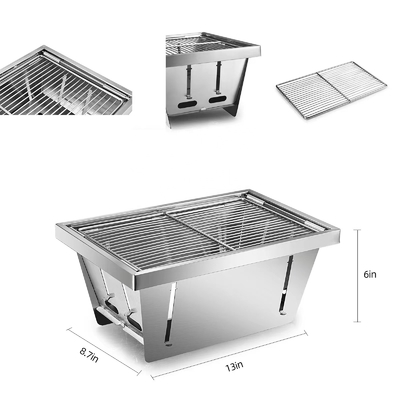 Barbecue manuale pieghevole da campeggio Griglie a carbone Griglia per barbecue staccabile all'aperto