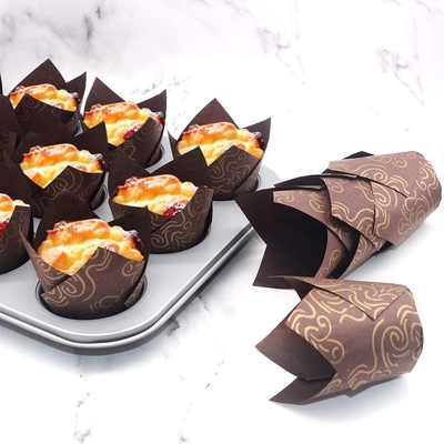 Involucro del bigné della fodera del muffin delle tazze di Tulip Paper Cupcake Liners Baking