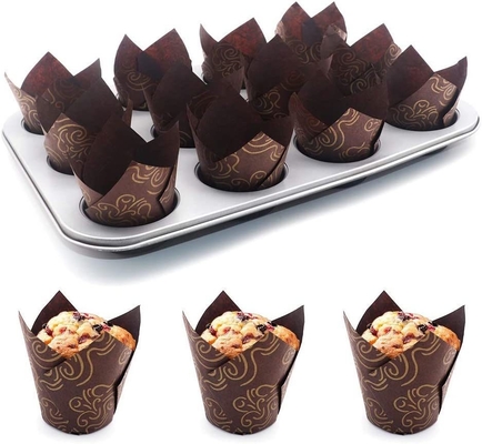 Involucro del bigné della fodera del muffin delle tazze di Tulip Paper Cupcake Liners Baking