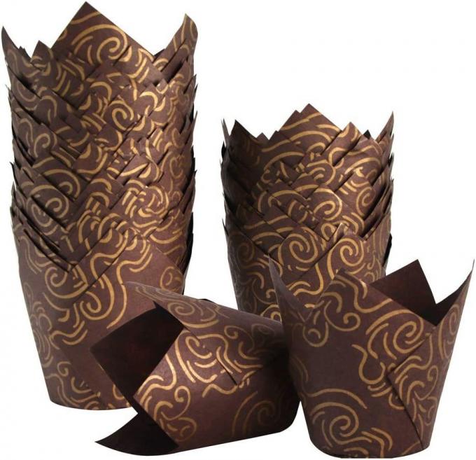 Involucri di carta bollenti del bigné della carta della fodera del muffin delle tazze di Rk Bakeware Cina Tulip Paper Cupcake Liners Paper