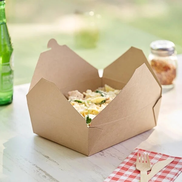 La carta piegata Microwavable piegata Microwavable di Kraft del contenitore di alimento del pasto del pranzo di Rk Bakeware Cina elimina il contenitore